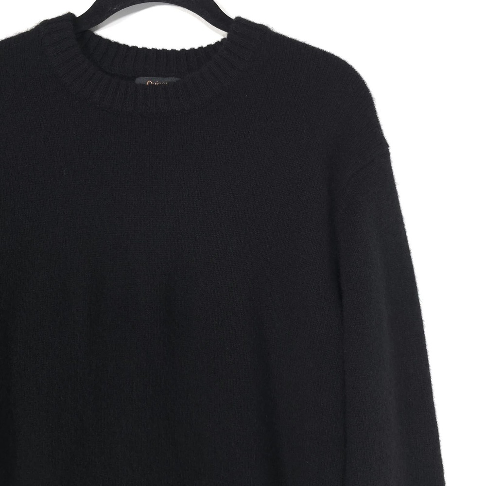 QUINCE Men's Sweater LARGE Black 100% YAK WOOL Pullover Luxury Knit ST1EC01 - Picture 8 of 10